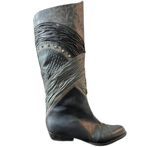 Vintage Nordstroms Italian Leather Size 6 Embellished Cowboy Boots